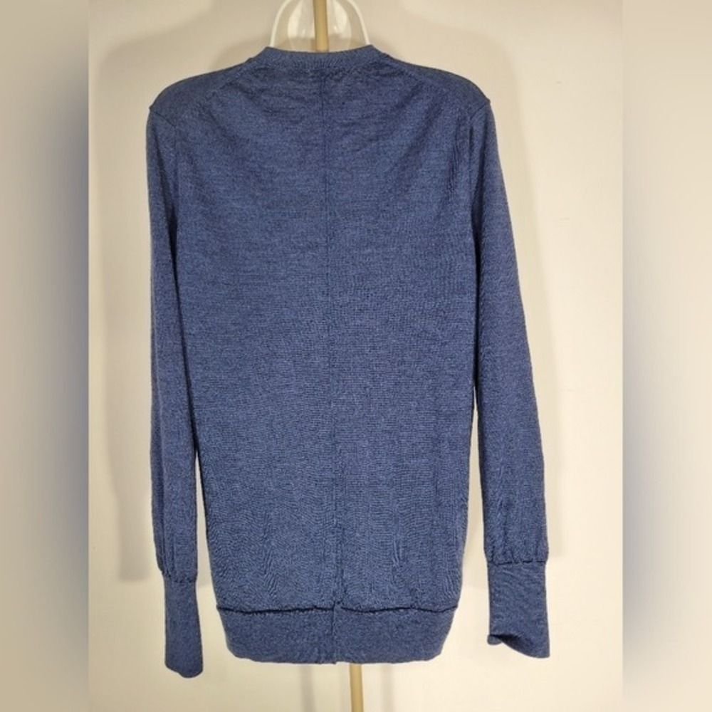 Merino Wool Gap Cardigan Sweater w/ L Blue V-Neck Button Front Pocket LN/NWOT - Picture 9 of 15